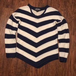 Navy and white sweater